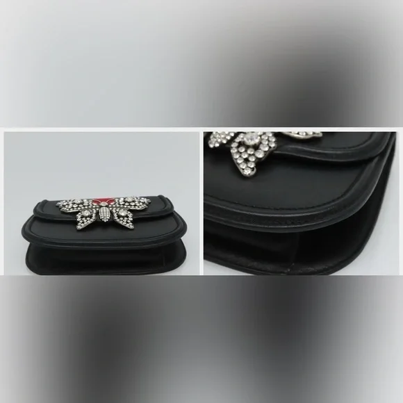 Gucci Leather Crystal Butterfly Linea Totem sherry line Crossbody & dust bag box - Picture 8 of 14